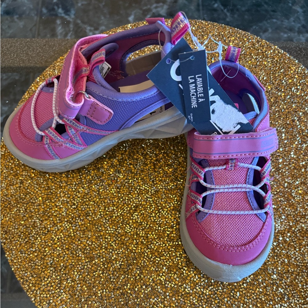 OshKosh B'gosh NWT Pink and Purple Kids Sneakers. Size 11T. Machine Washable
